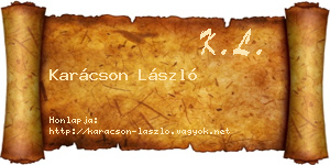 Karácson László névjegykártya