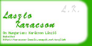 laszlo karacson business card